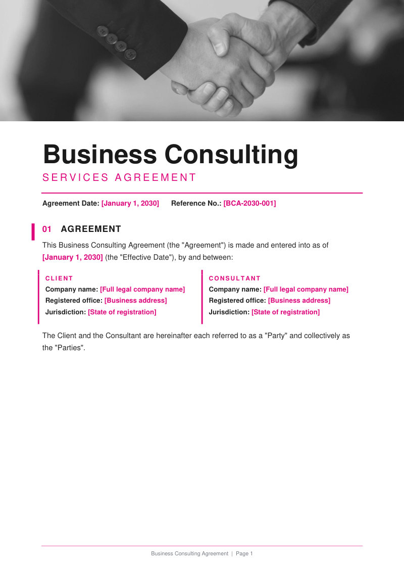 Business Consulting Contract Agreement - free template .docx ...