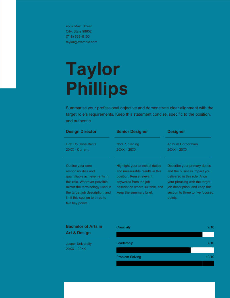 CV Colorful Template - free template .docx | MobiTemplates